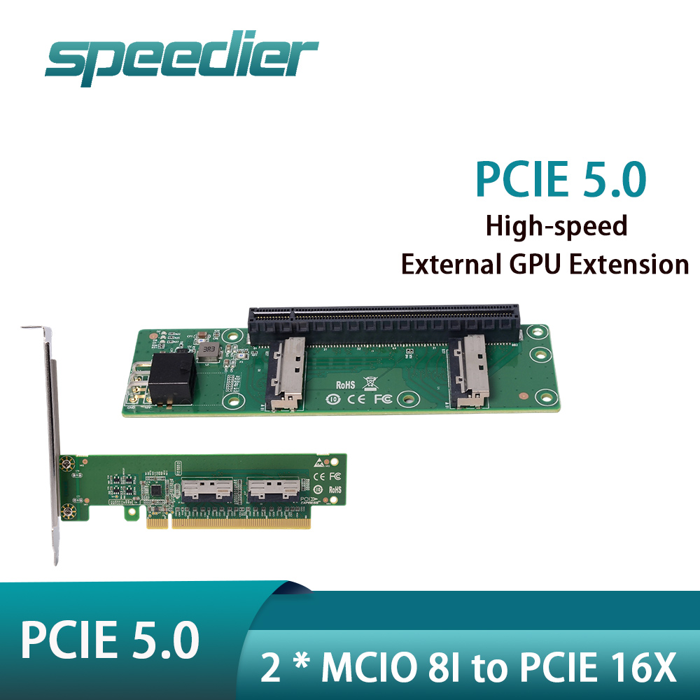 Pcie 5.0 Gpu Riser Cable - Daha Hızlı 2 x MCIO 8i
